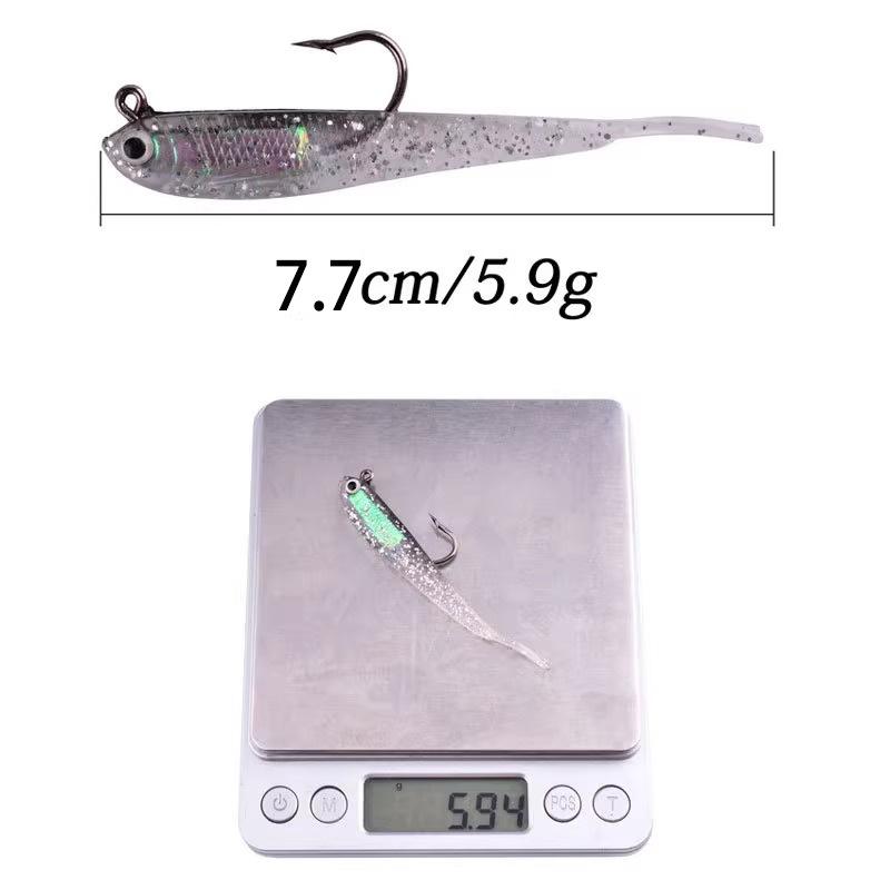 10-piece Set of Soft Bait, 7.5cm Artificial Bait, Cool Fishing Hook, Swinging Device, Artificial Fishing Gear Fishing Lure Set