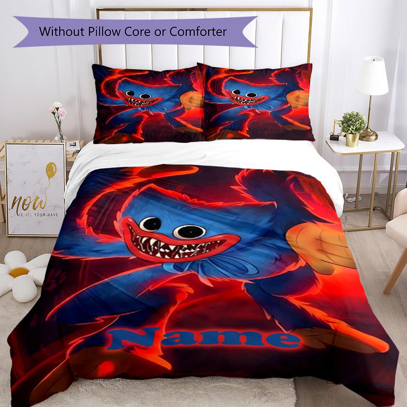 Set Biancheria da Letto Poppy Playtime Personalizzato con Nome 3 Pezzi Copripiumino Chiusura Include 1 Copripiumino e 2 Federe, Morbido e Confortevole per Tutte le Stagioni.