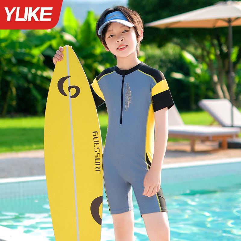 2025 New Style Boys' One-Piece Swimsuit: Quick-Drying Training Set for Kids