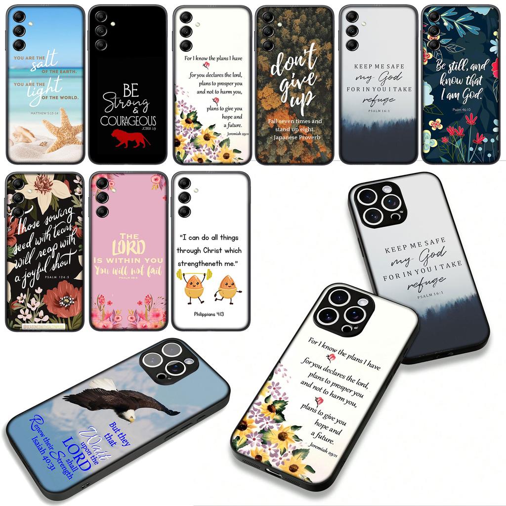 Cover for OPPO A54 A40 A60 A80 A18 A16 A17 A38 A78 A79 A57 A55 A3 Pro A96 A15 A12 Phone Case Christian God Bible Verse Spring