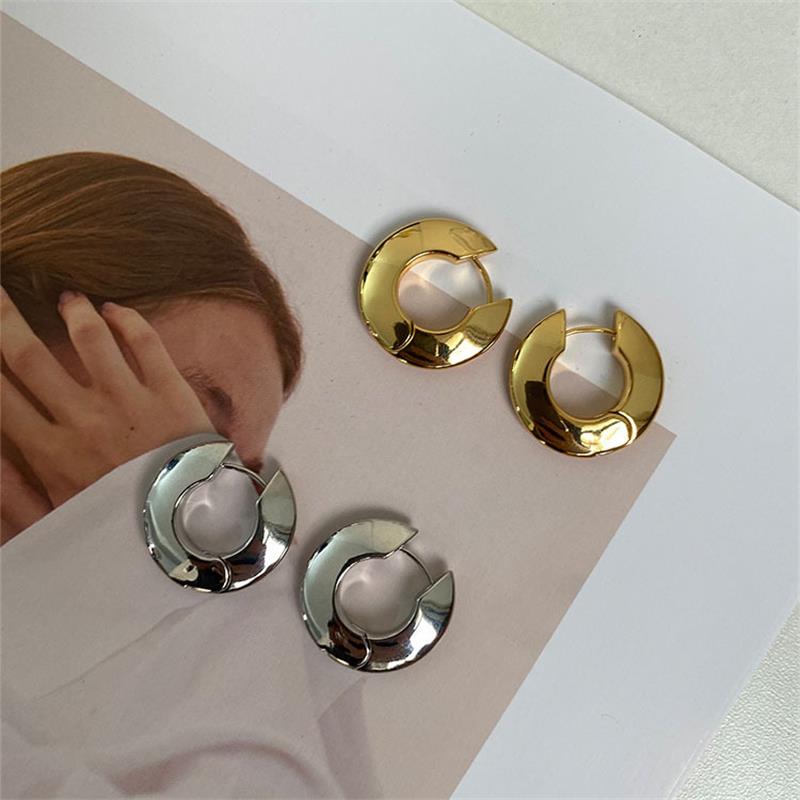 Cercei cu cerc geometrică lucioasă, din argint 925, eleganti, pentru femei, fete, lux, modă nouă, bijuterii la modă, cadou, petrecere