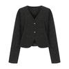 TVIEW V-Neck Cutout Tweed Jacket_V6A-Cjk010
