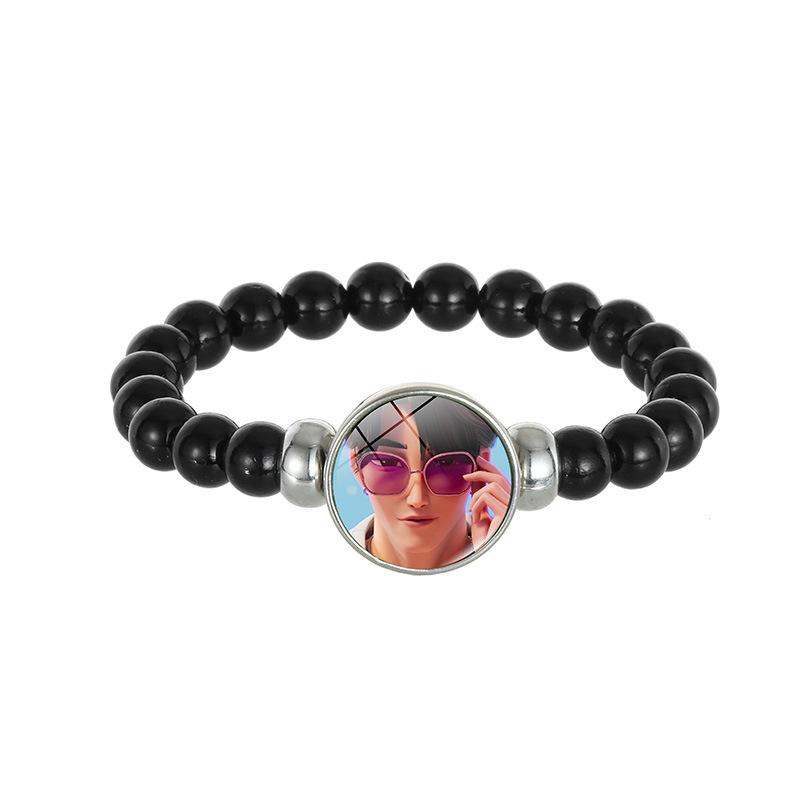 Demon Hunters Saja Boy Beaded Bracelet, Lumi Zoe Mira Black Bead Jewelry