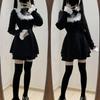 Lolita Sickly Perfect for School and Fall [EDREES] Women's Dress, Cute, Set, Stand-Up Collar, Above-the-Knee, High-Waisted, A-Line, Princess-Style,