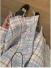 2024 Spring American Retro Plaid Edge Long Sleeve Couple Shirt for Men and Women