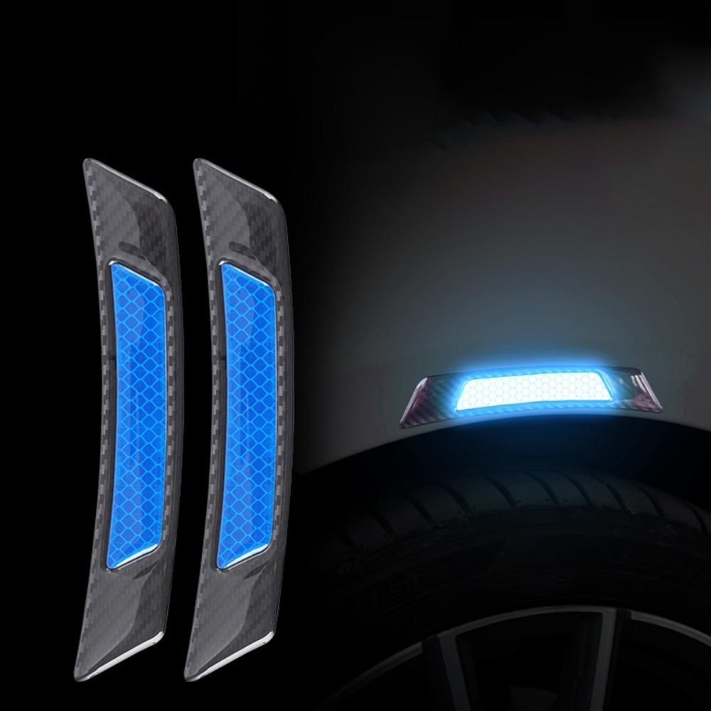 2Pcs Reflective Reflective Wheel Arch Stickers Safety Warning Decal  Car Exterior Protection синий