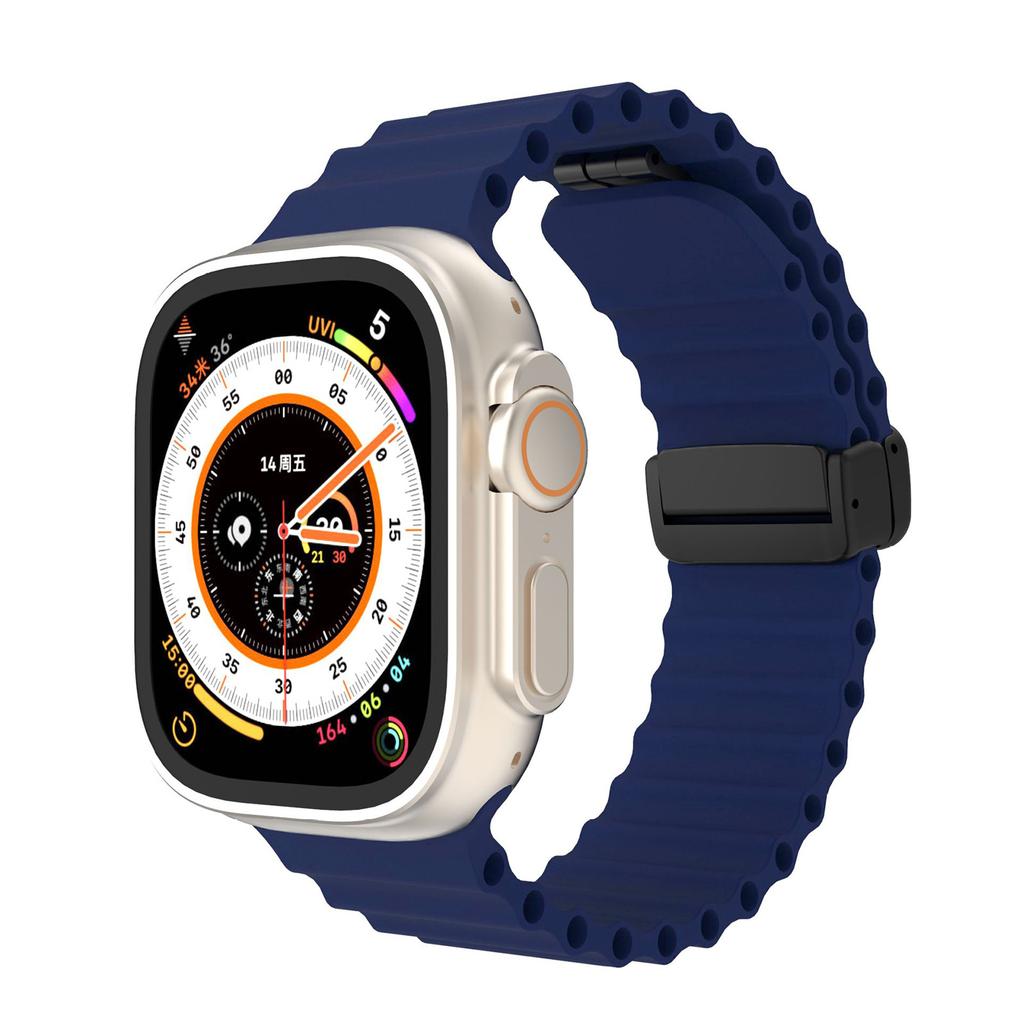 Ocean for Apple Watch Ultra Band 49mm 45mm 44mm 40mm 41mm 38mm Magnetic Strap Silicone correa Bracelet iWatch Series 9 8 7 6 SE