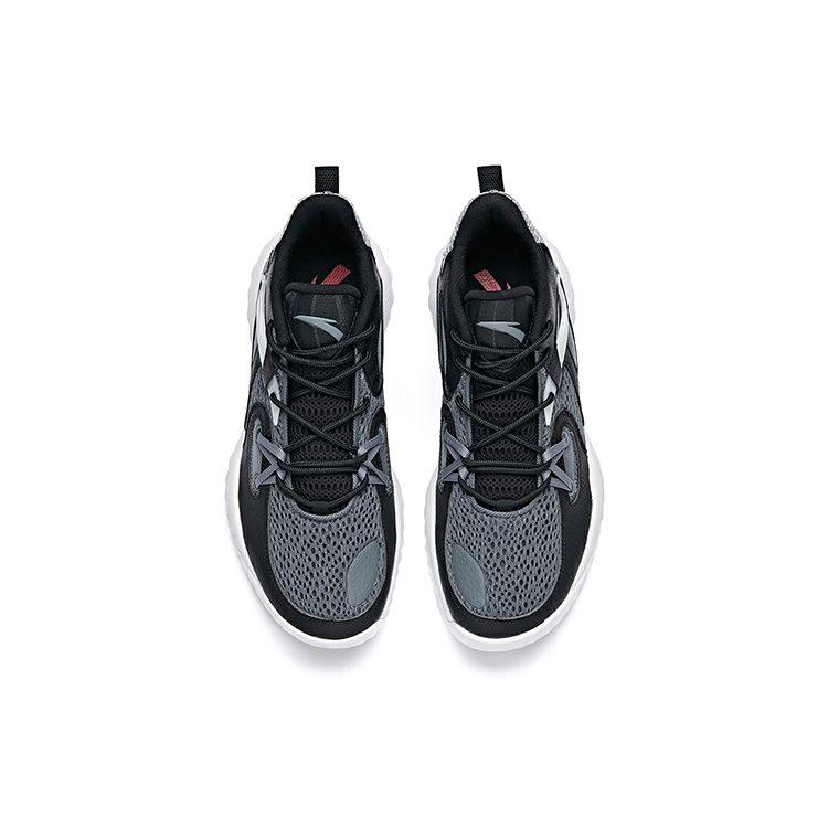 Anta Wind Tunnel 1 Supporto Mid top Scarpe da Basket Performance Uomo Nero Grigio 112021617S-2