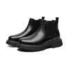 mens casual chelsea boots original leather shoes business office dress cowboy platform ankle boot black stylish short botas male