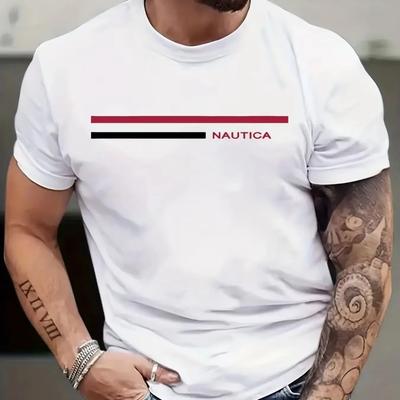 Camiseta de Verano para Hombre 100% Algodón con Estampado de Letras Ropa Casual para Hombre Moda Marca Tops Camiseta