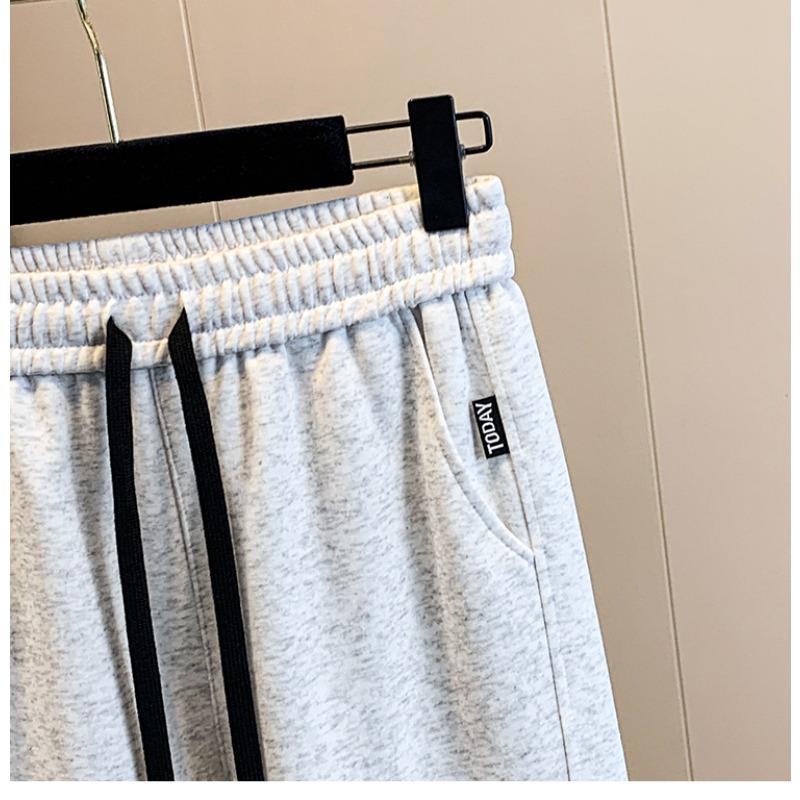 DIMANAF 2025 Plus Size New Long Pants Spring Women Solid Harem Elastic Waist Casual Loose Pants New
