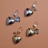 Big Small Silver Color Acrylic Heart Keychain Classic Love Key Ring For Women Men Bag Airpods Decoration Handmade Jewelry