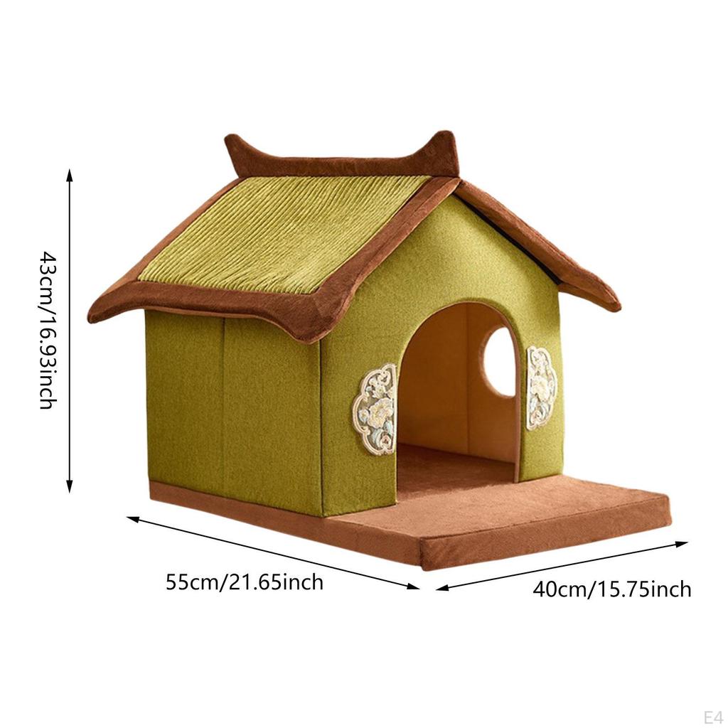 Cat Bed House Hut Kitten Shelter Non Slip Removeable Washable Bunny Kitty Puppy Comfortable Cave