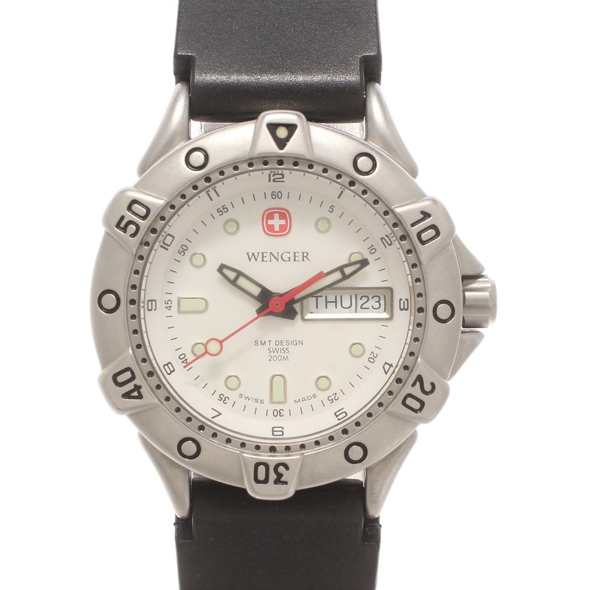Used WENGER WATCH DIVERS 091 0654 QUARTZ WHITE LADIES MEN WENGER