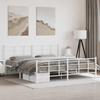 Vidaxl Metal Bed Frame with Headboard and Footboard, White, 193X203 Cm