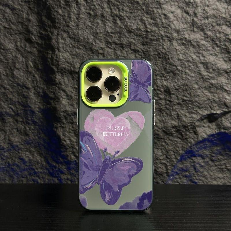 Color silver high value for Apple 16/13/12 anti-drop mobile phone case X matte XSMAX love butterfly 15 trendy models