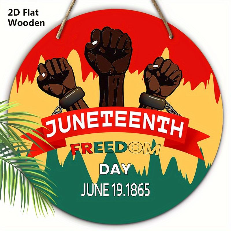 2D Flat, 1pc Black History Month Wooden Sign, Festive Commemorate Decorations Sign, 7.87x7.87inch Round Wall Art Decoration Plaque, Door Decoration