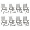 Maison Exclusive - Chaises inclinables de jardin et coussins lot de 8 Gris Acacia