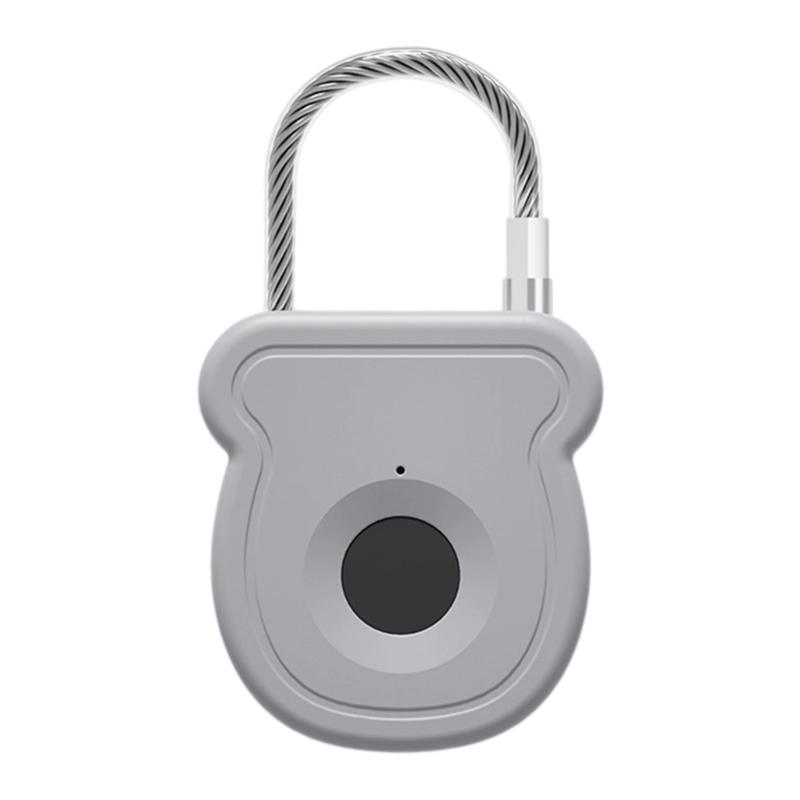 Intelligent Fingerprint Padlock Outdoor Keyless Security Lock Waterproof Rechargeable Padlock Portable Antitheft Lock серый