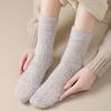Yousheng 1 Pair Women Socks Highly Elastic Cozy Winter Ankle Socks Thickened Double-Sided Fleece Warm Slipper Socks