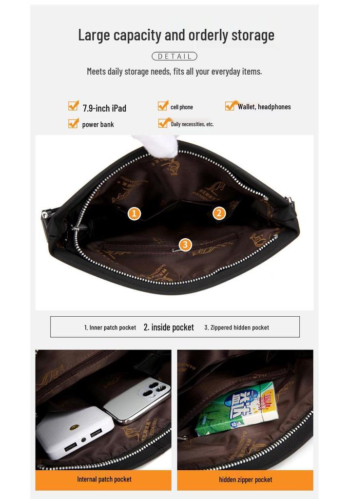 Men's Trendy Waterproof Oxford Single Shoulder Crossbody Bag - Casual Fashion Commuter Backpack