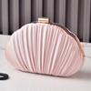 Beige Handbag Shell-shaped Luxury Designer Bag 2026 Brand Striped PU Crossbody Women's Bags Fashion Summer Evening Party Wallet