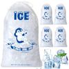 10pcs Portable Drawstring Ice Storage Bag Reusable PE Material Leakproof Cooler Bag for Outdoor Picnic Camping