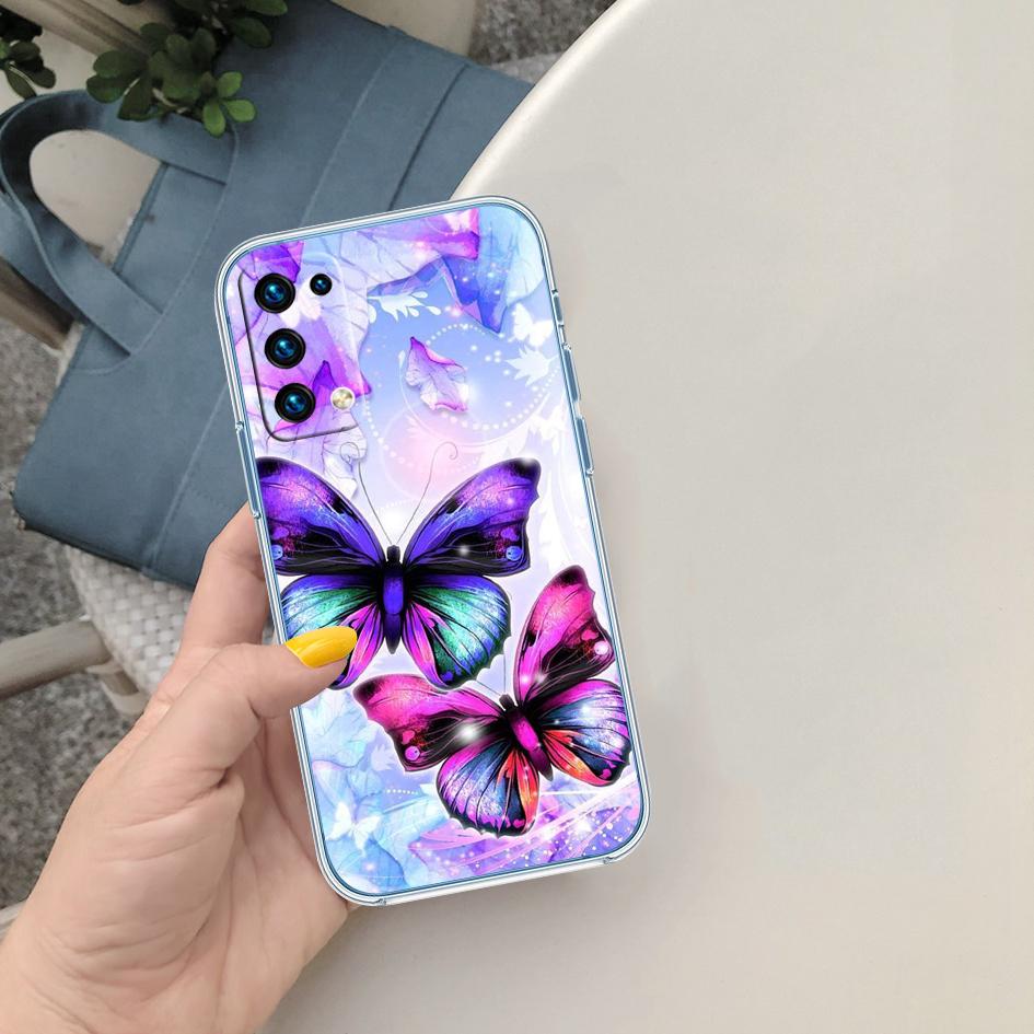 LO26 Colorful Butterfly Soft Shell Transparent Phone Case for Samsung Galaxy A04 A04S A14 A23 A34 A54 M23 M33 M52 M53