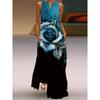 3D Three-Dimensional Print Dress Red Flower Tall Sleeveless Dress Beach Travel Photo Beach Dress