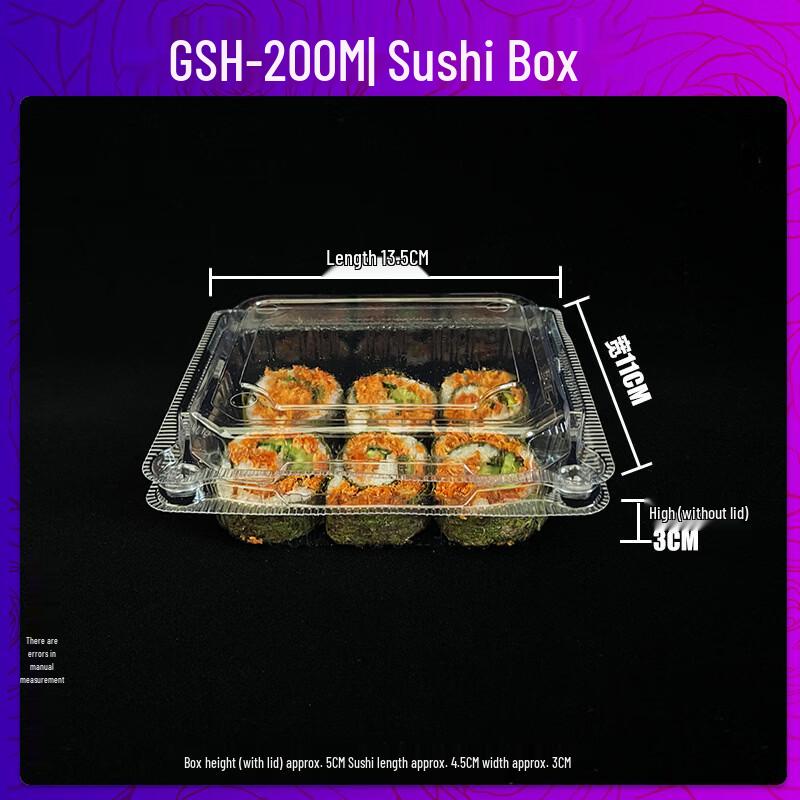 

Disposable Clear Plastic Sushi Takeout Boxes with Lids