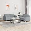 VidaXL Set of 2 Sofas with Cushions Light Grey Fabric 3202086