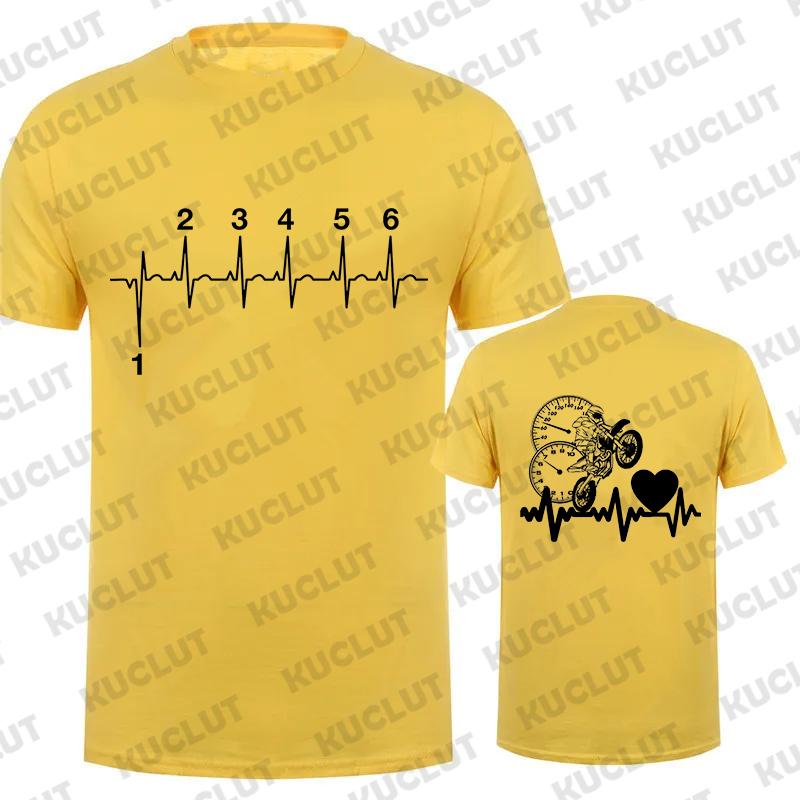 1N23456 Motorcycle Heartbeat Gear Shift Print T Shirt Motorbike Tee Print Race T-Shirt Autocycle Motorbike Speedometer T Shirt