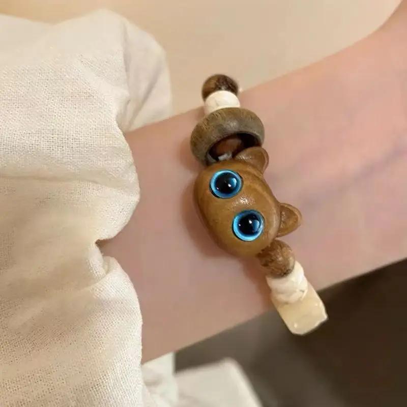 

Аниме милый ручной работы бисерный котенок деревянный браслет