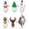 Christmas Magnetic Bottle Opener Santa Snowman Elk Beer Eagle Silicone Stainless Steel Beer Openers Fridge Magnets Kitchen Tools