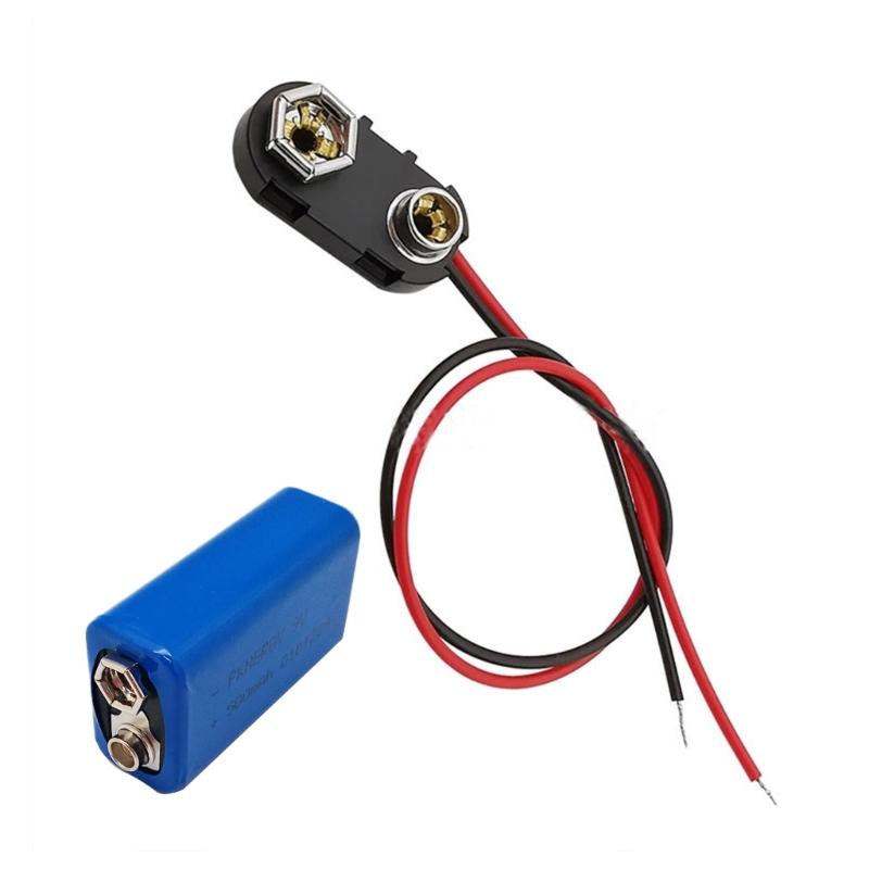 10 Pcs 9V Battery Button 9V Battery Clip Connector I-Type Plastic Housing