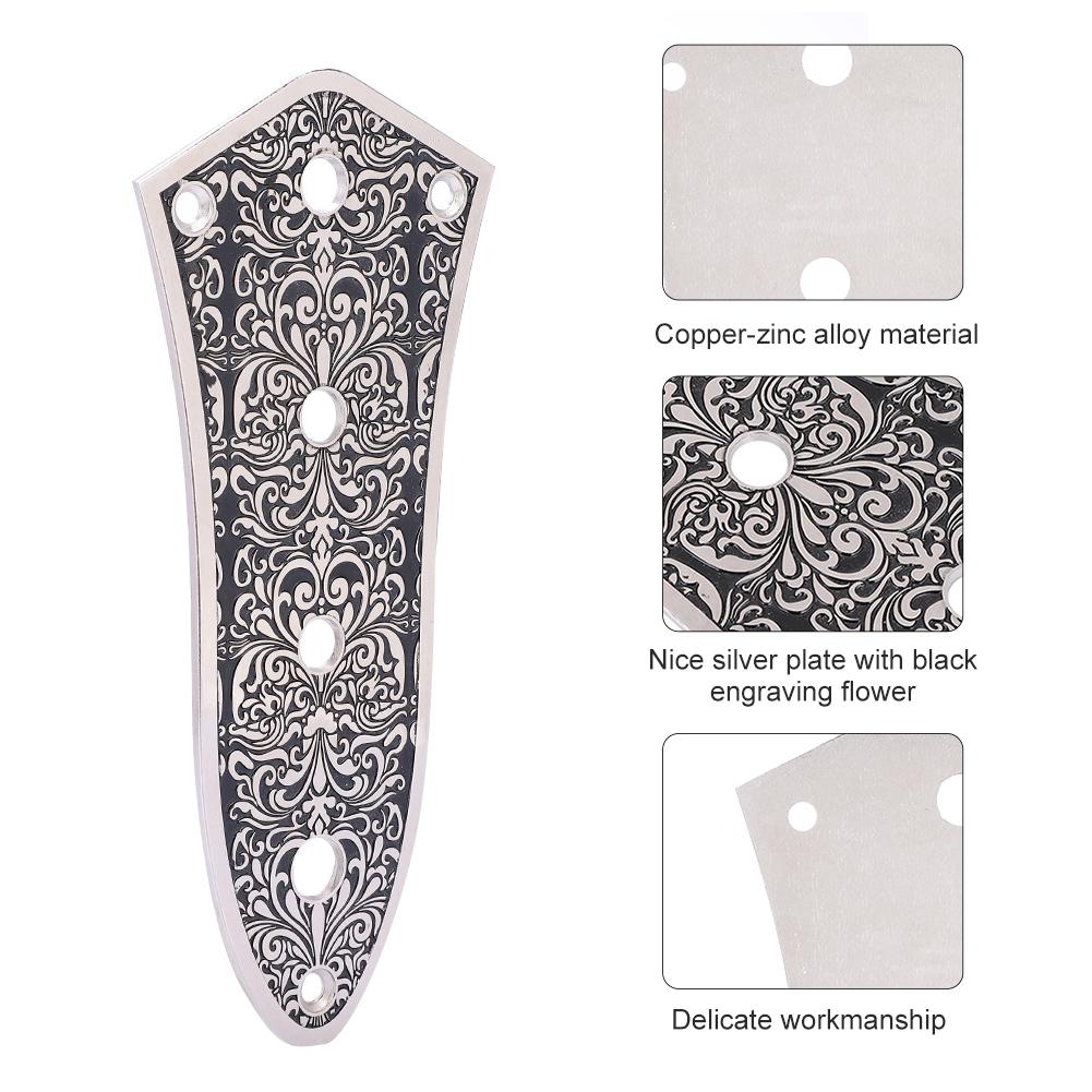 Volume Control Plate Replacement Part for Jazz Bass Guitars Silver  Black