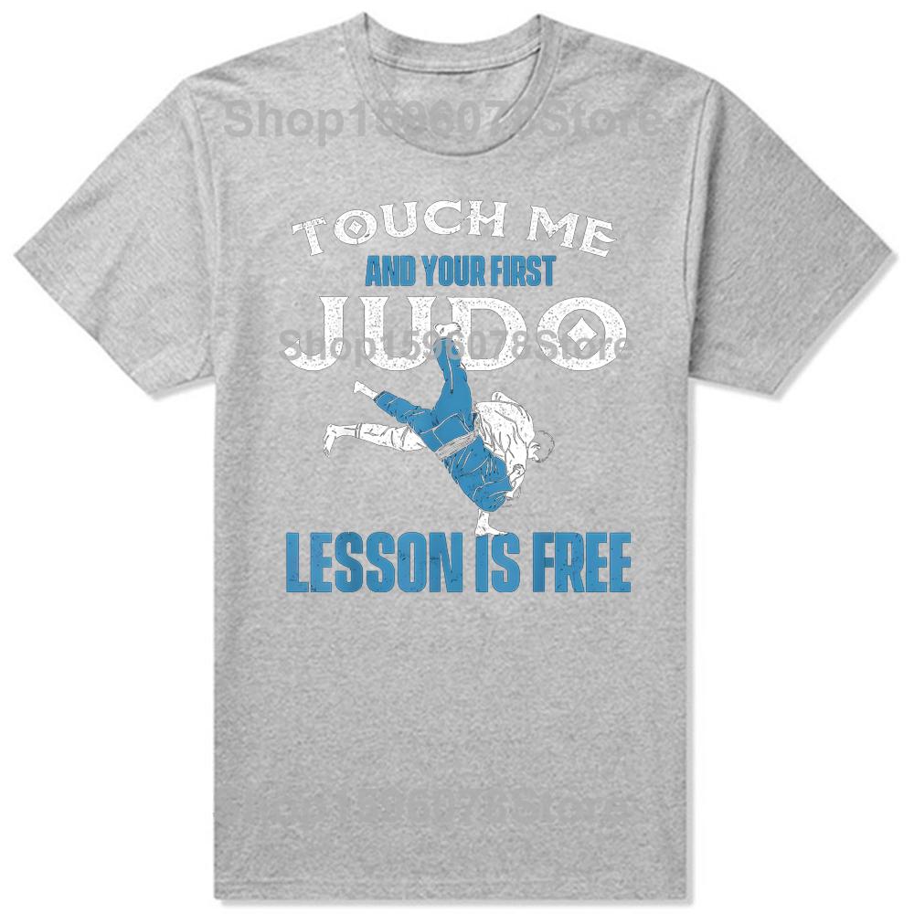 Funny Retro Touch Me Your First Judo Lesson Is Free Tops TShirt Oversized Unisex Tshirt Graphic Tees Mens Clothing Streetwear
