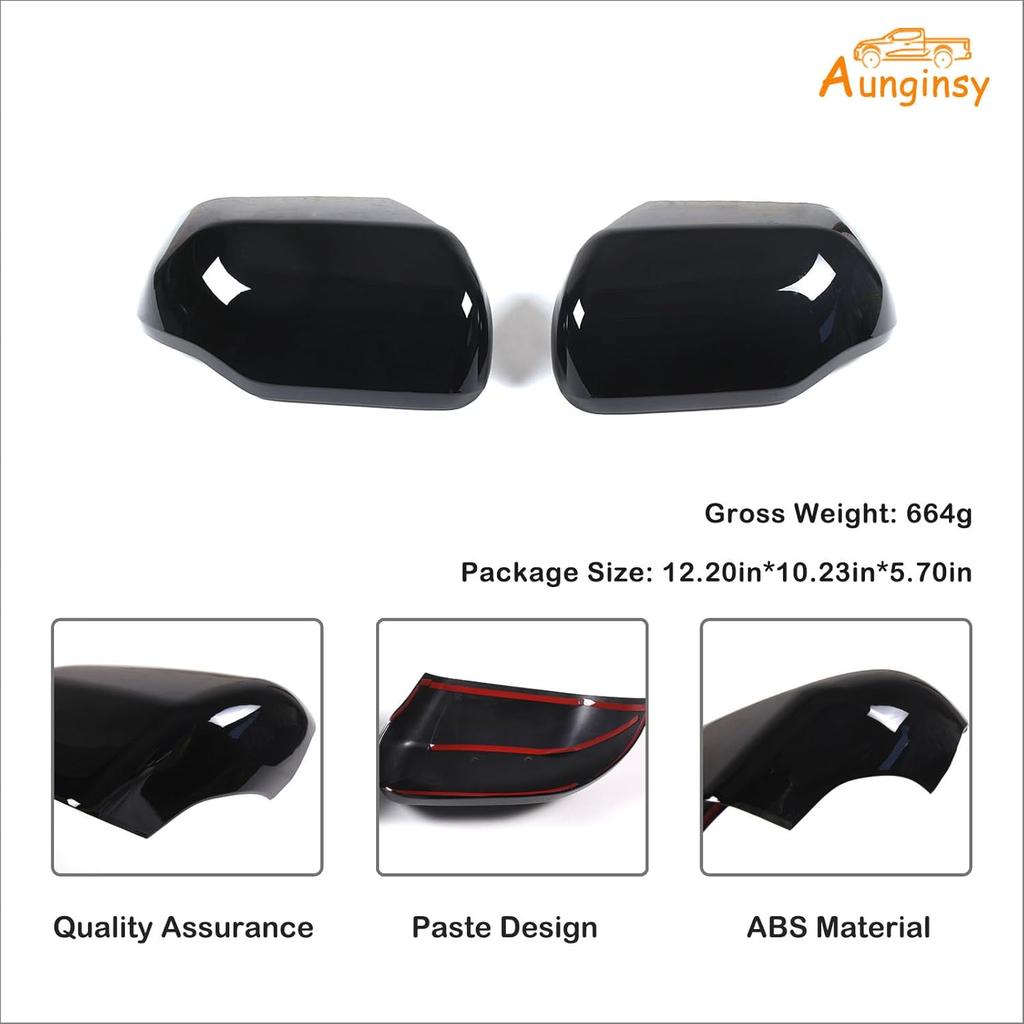 Car Door Rear View Mirror Cap Trim Cover Compatible With Toyota Tundra/Sequoia -2025 Outside Side Rearview Mirror Protector Decoration ABS