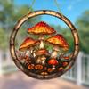 2D Flat AcrylicTranslucent Stained Mushroom/ Wreath Sign,Nurseries,Vintage HomeDecorWall for BarKitchen,Restaurant ShopWall Decor,Rustic Hanging Acry