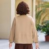 Mother's Spring Plaid Patchwork Jacket for Women - Casual Loose Slimming Fit for Middle-aged and Elderly