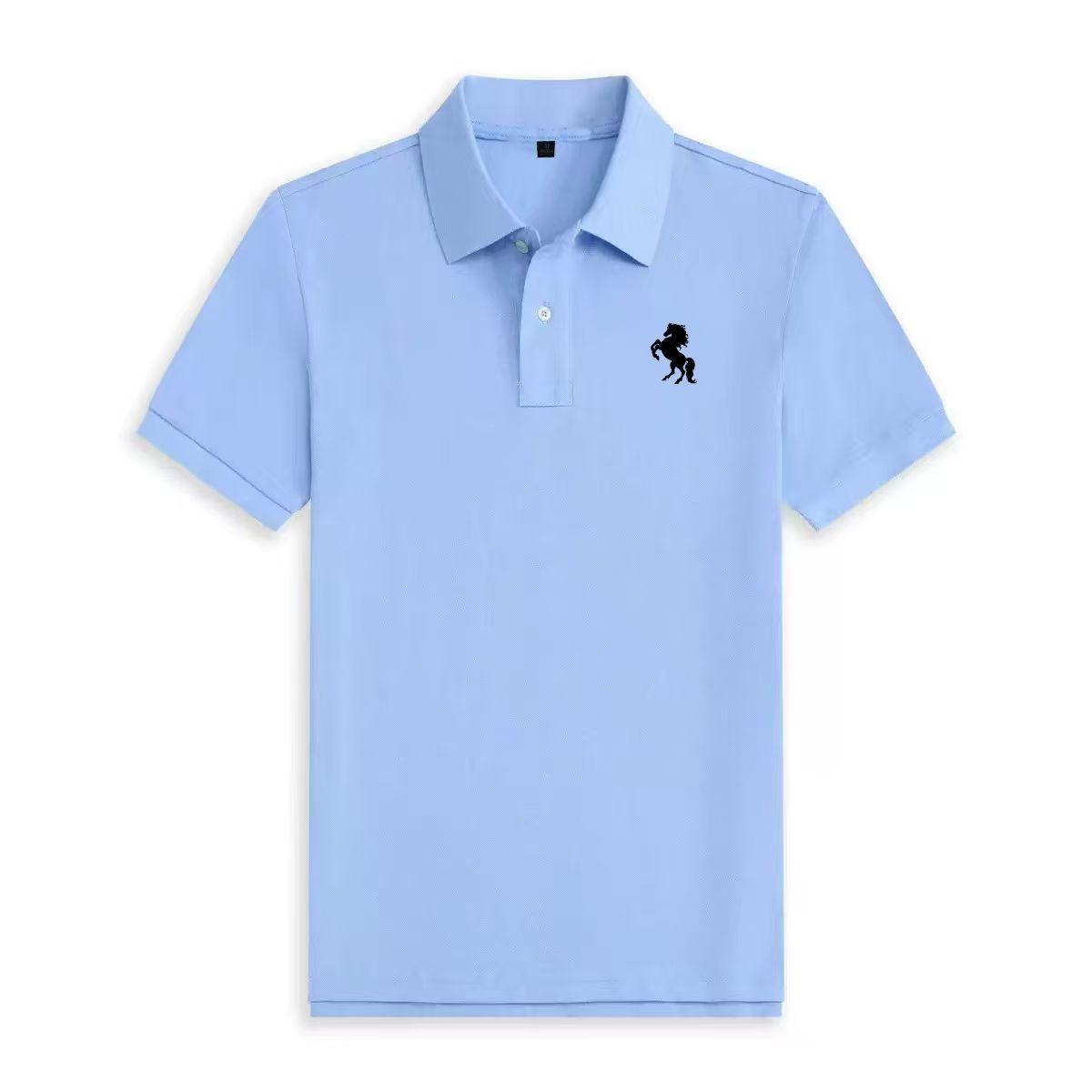 The second face a man Zomer heren comfortabel en ademend poloshirt 4XL lichtblauwe kleur