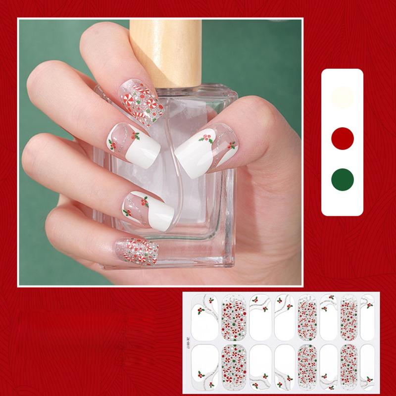 Christmas Series Full Cover Nail Stickers Snowflake Nail Decal Women Self Adhesive Manicure Designer Nail Art Sticker Decoration