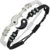 2 st Smyckesset Par Svart Vit Tai Chi Armband Rep Justerbar Kedja Set Enkel Stil Vardagssmycken