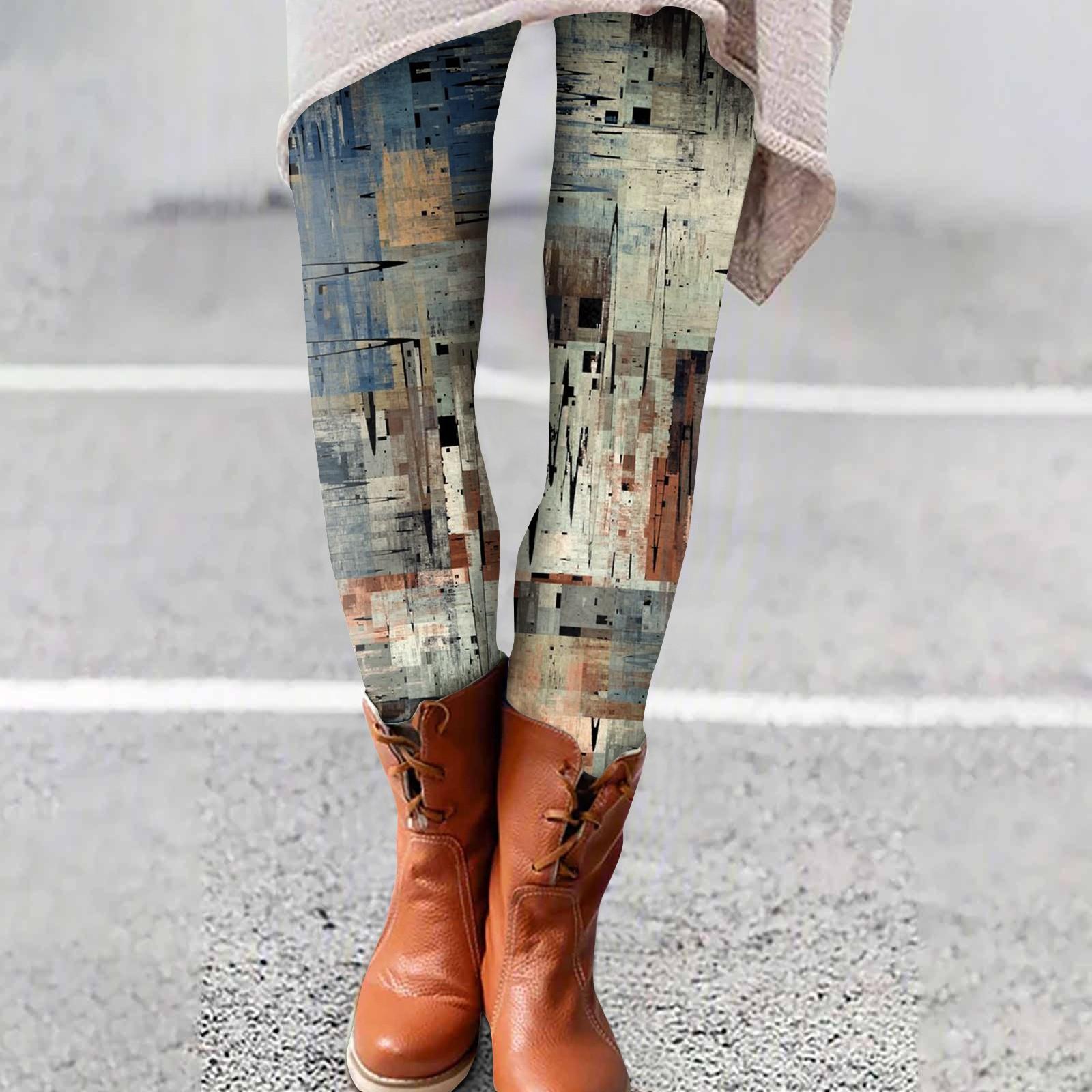 

Модные женские повседневные облегающие брюки с высокой талией и принтом XXL