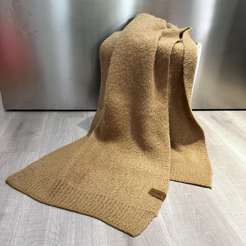 Herbst und Winter neu vielseitig einfach warm Schal Nackenschutz Student einfarbig hochwertig gestrickter Schal Schal