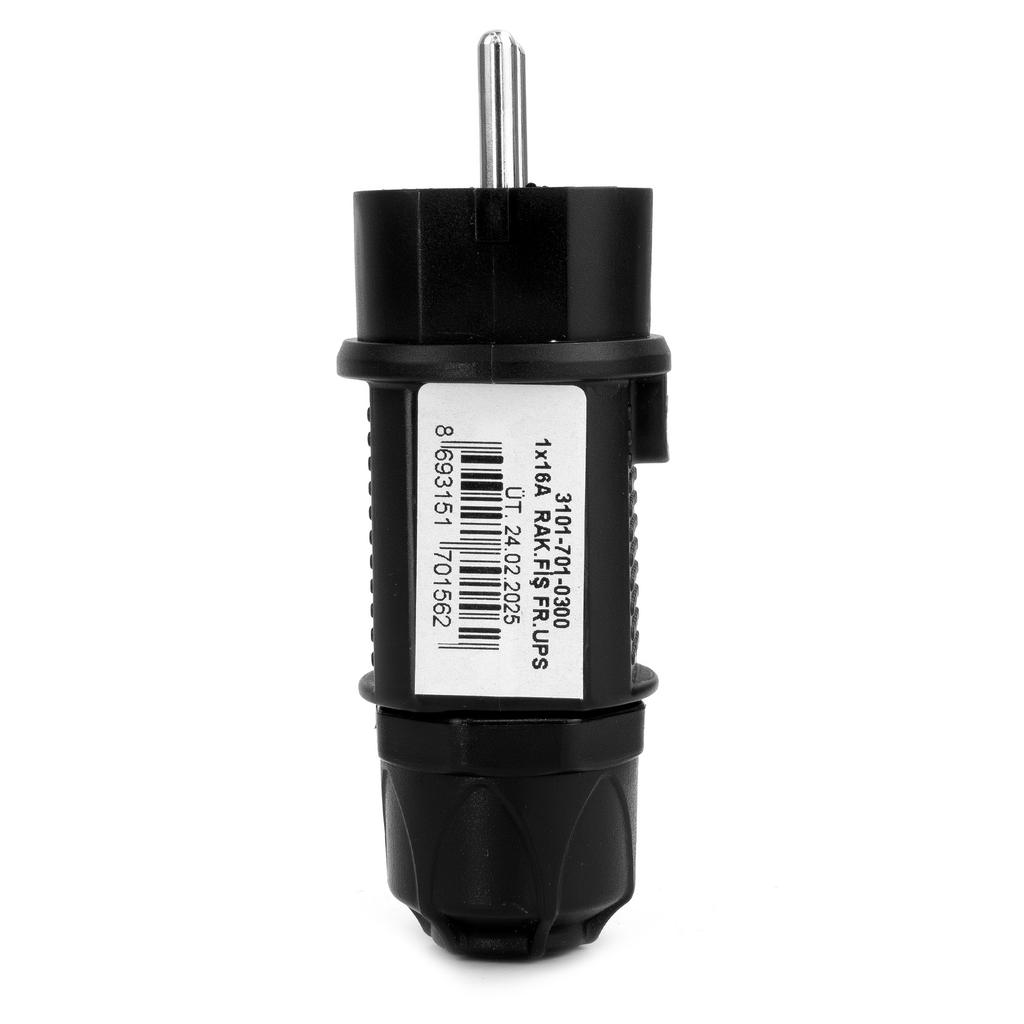 Electrical Plug Ups Ip44 With Cable Gland Computer Black