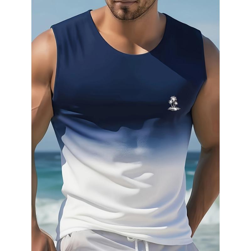 [Print Design-Not Textured] Wolf Soul Animal Print Sleeveless T-Shirt, Men'S Graphic Vest, Suitable for Outdoor And Casual Wear, Plus Size