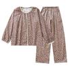 2026 New Spring and Autumn Women's Pajama Set 100% Cotton Gauze Floral Long Sleeve Long Pants Two Piece Set Loose Home Clothes