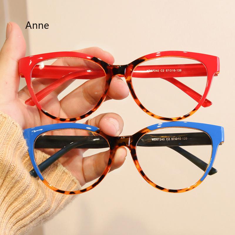 New Women Glasses Frame Cat Eye Flat Mirror Fashion Eyeframe Retro Anti Blue Light Trendy Man Decorative Glasses Plain Eyewear