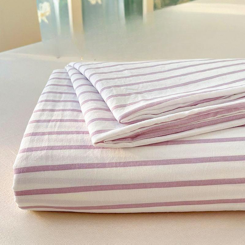 

New Solid Minimalist Striped Bed Sheet, Soft Bedding for Single Double Home and Student Dormitory 120*231cm